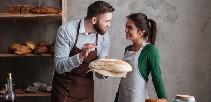 Gluten in bread with couple