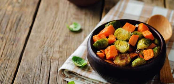 Sheet Pan Chicken with Sweet Potatoes and Brussels Sprouts