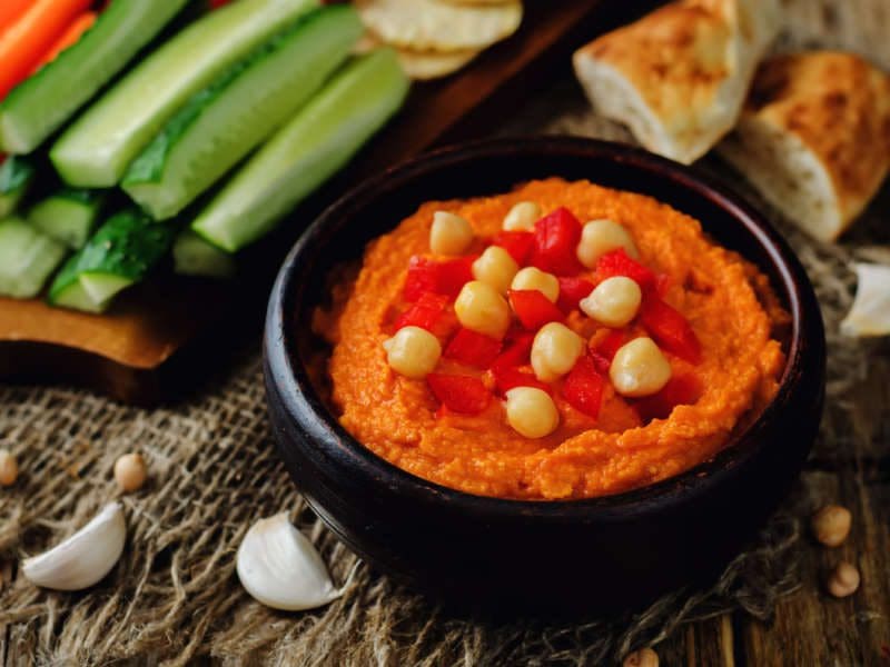 Roasted bell pepper hummus, El Paso TX